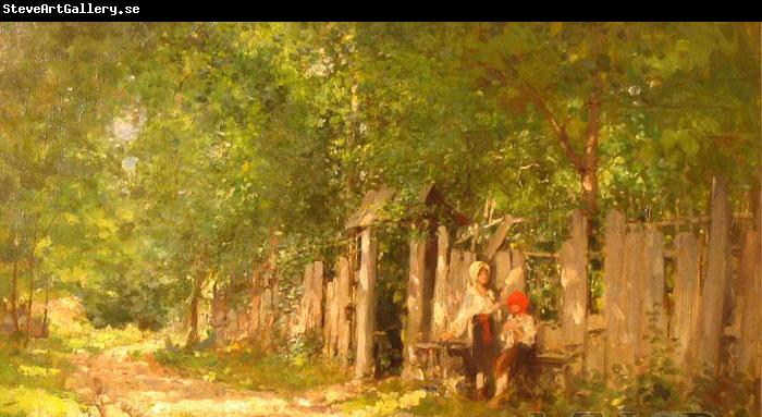 Nicolae Grigorescu Girls Spinning at the Gate